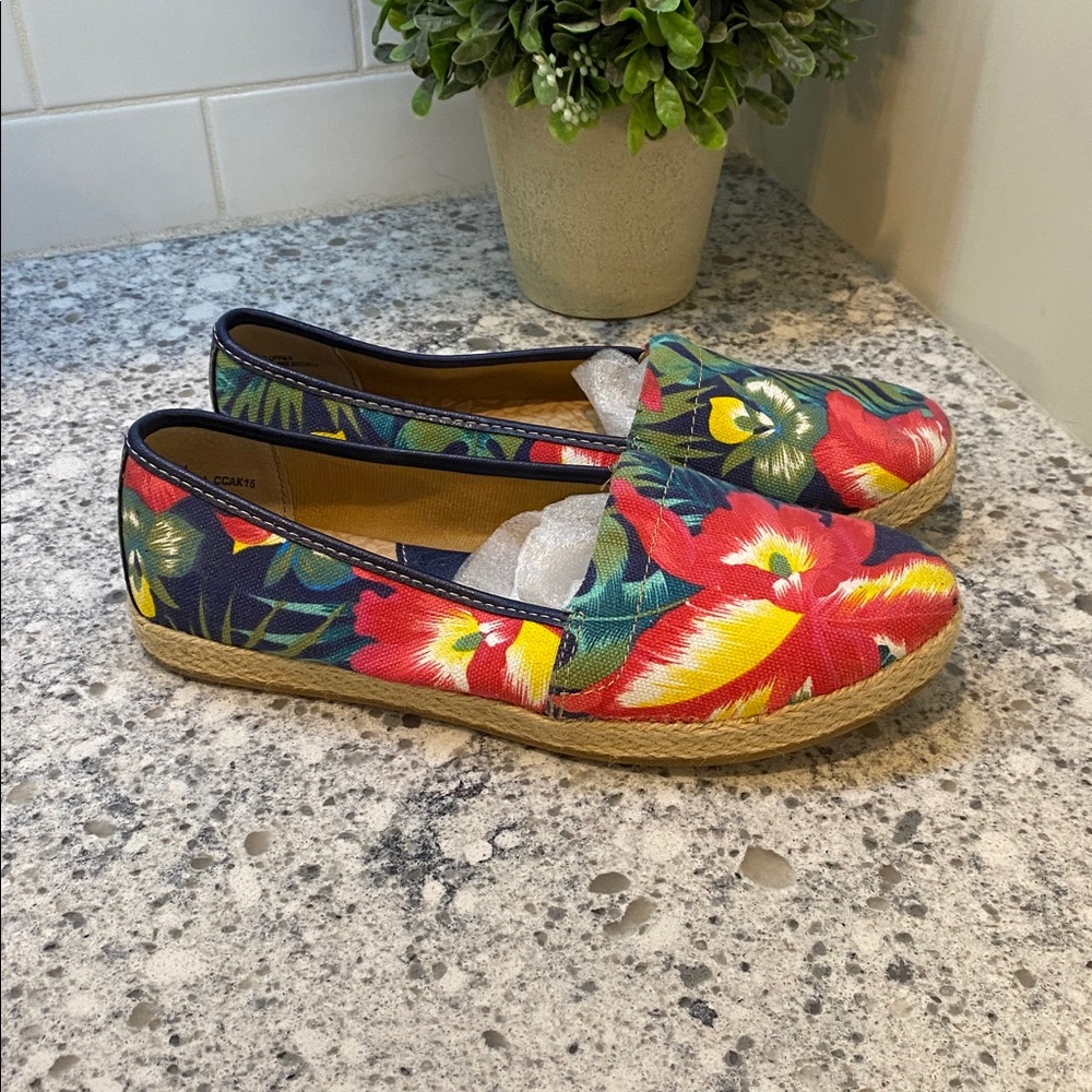 B.O.C. Born Concept Franki Floral Canvas Slip-On Espadrille Flats 8 M